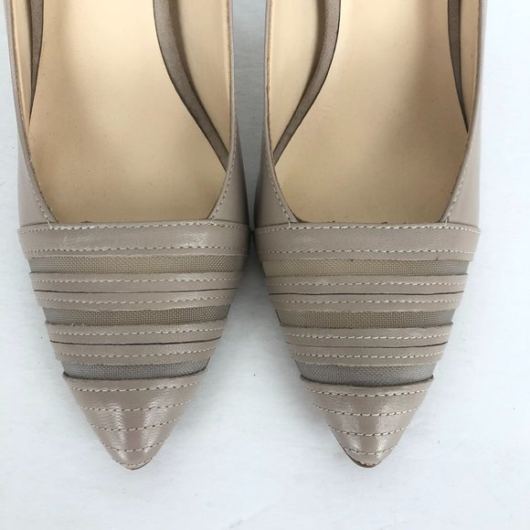 Nine West Women's 7.5M Balder Grey Brown Pointed Toe Leather High Heel Pumps - Picture 6 of 11